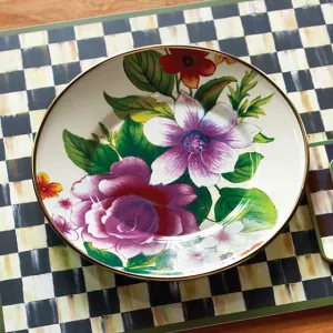 Smaltovaný dezertný tanier "Flower Market" 20 cm, biely - MacKenzie-Childs