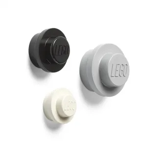 Vešiak na stenu, 3 ks, viac variant - LEGO Farba: bílá, černá, šedá