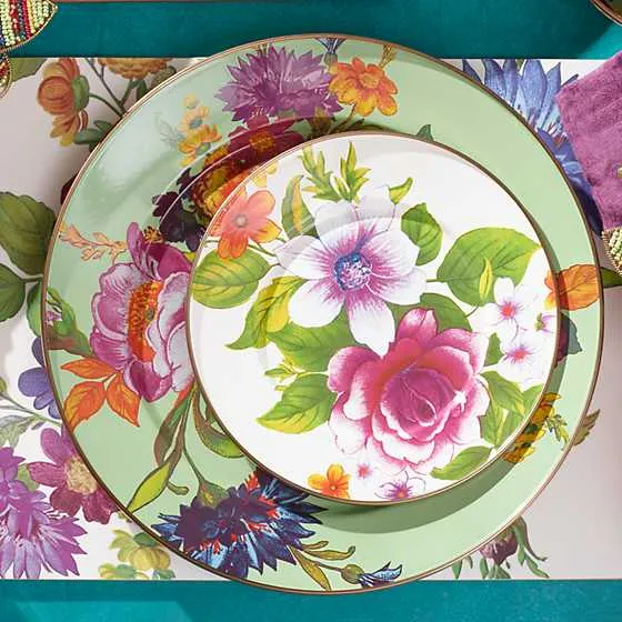 Smaltovaný dezertný tanier "Flower Market" 20 cm, biely - MacKenzie-Childs