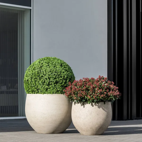 Pottery Pots Kvetináč Jumbo Orb, farba béžová, viac veľkostí - PotteryPots Velikost: S - v. 70 cm, ⌀ 87.5 cm