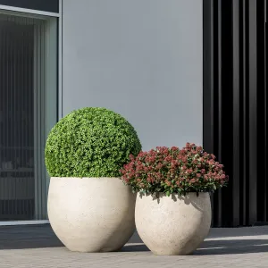 Pottery Pots Kvetináč Jumbo Orb, farba béžová, viac veľkostí - PotteryPots Velikost: S - v. 70 cm, ⌀ 87.5 cm