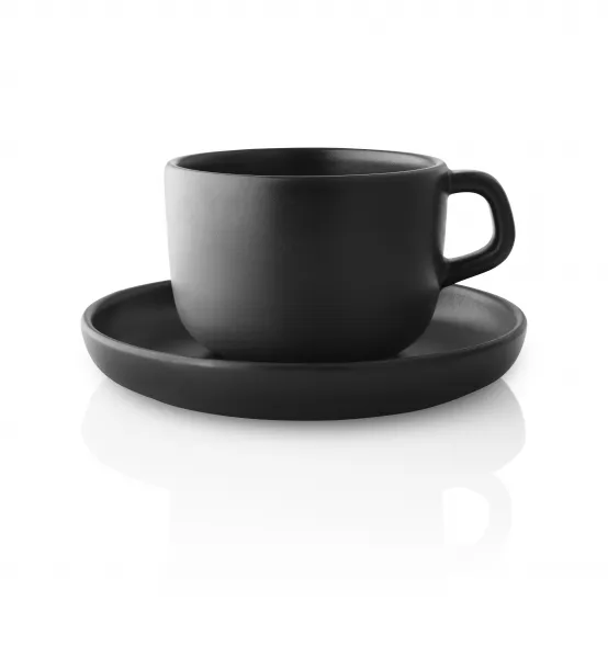 Šálka s tanierikom Nordic Kitchen 0,2l, čierna - Eva Solo