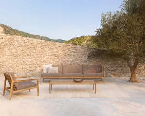 Vonkajšia pohovka pre 4 Teak Jack, mocha - Ethnicraft