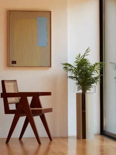 Terrazza kvetináč, v. 75 cm, Ø32 cm číra/betónovo sivá - LSA international