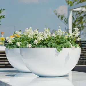 Pottery Pots Kvetináč Vic Bowl, farba matná biela, viac veľkostí - PotteryPots Velikost: S - v. 18 cm, ⌀ 38.5 cm