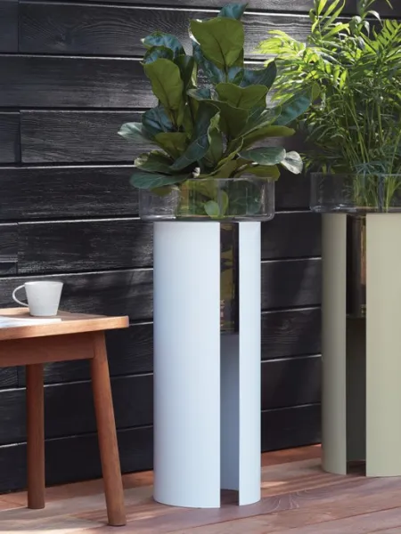 Terrazza kvetináč, v. 75 cm, Ø32 cm číra/betónovo sivá - LSA international