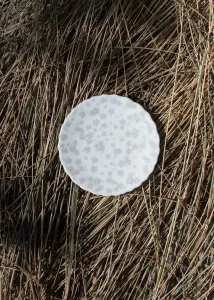 Sivý dezertný tanier 13 cm kolekcia Slåpeblom - Wik & Walsøe