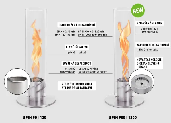 Stolný krb / lampáš so špirálovým ohňom SPIN 900, zlatá - Höfats