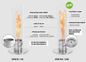 Stolný krb / lampáš so špirálovým ohňom SPIN 900, zlatá - Höfats
