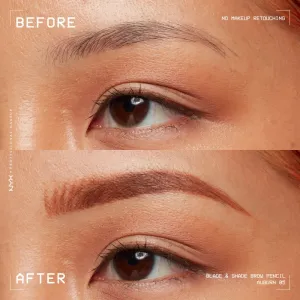 NYX Professional Makeup Blade & Shade ceruzka na obočie s kefkou odtieň 05 Auburn g