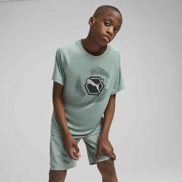 Puma ACTIVE SPORTS POLY CAT TEE B Chlapčenské tričko, zelená, veľkosť