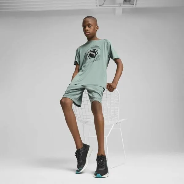 Puma ACTIVE SPORTS POLY CAT TEE B Chlapčenské tričko, zelená, veľkosť