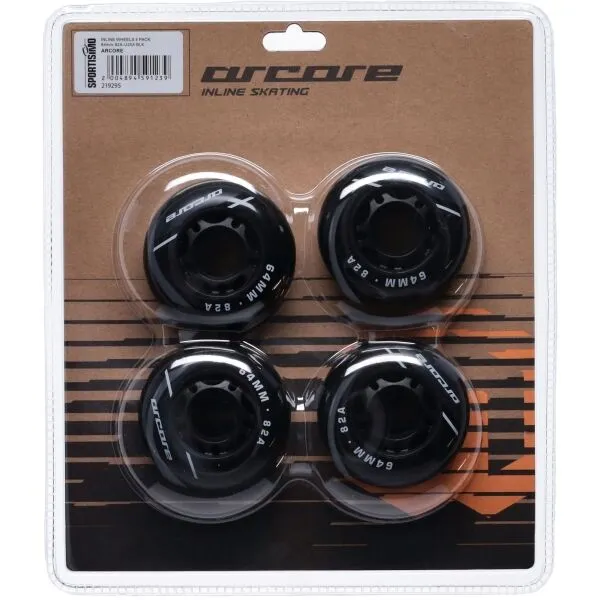 Arcore INLINE WHEELS 4PACK 64-82A Inline kolieska, čierna, veľkosť
