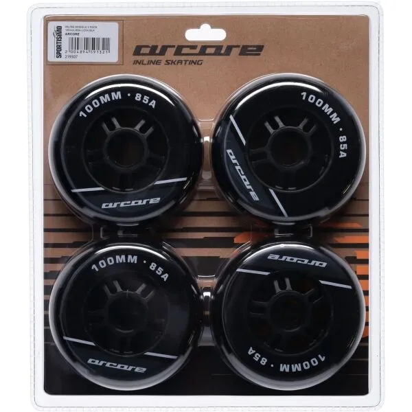 Arcore INLINE WHEELS 4PACK 100-85A Inline kolieska, čierna, veľkosť