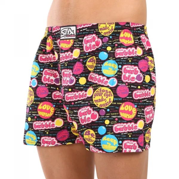 Pánske trenky Styx art klasická guma Pink Bubble (A1857) M, trenírky