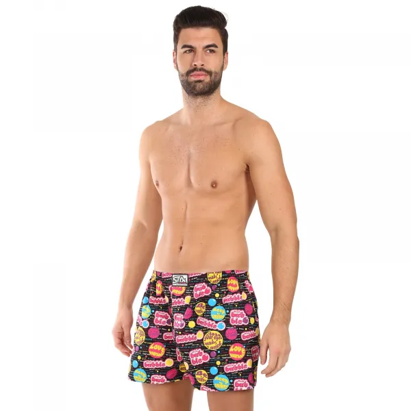 Pánske trenky Styx art klasická guma Pink Bubble (A1857) M, trenírky