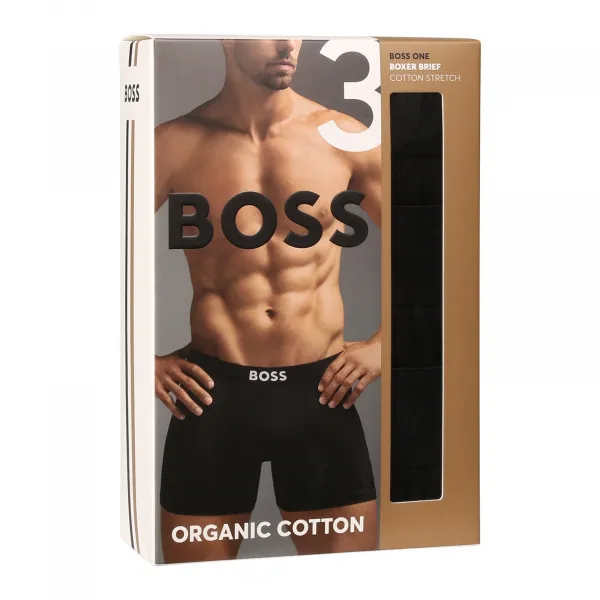 3PACK pánske boxerky BOSS čierné (50544272 001) L, trenky