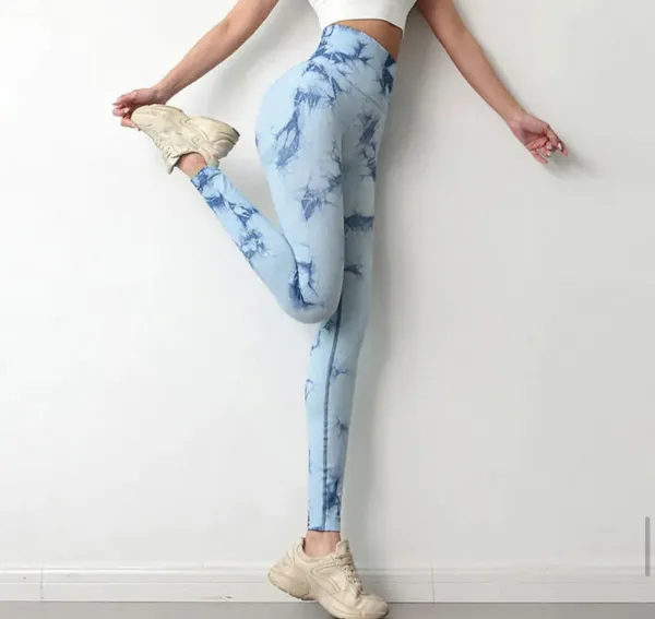 Legínovo Push-up legíny calypso modro biele Veľkosť: L