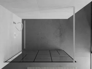 MEXEN/S - KIOTO Sprchová zástena WALK-IN 100 x 200, transparent/čierny vzor 8 mm, biela 800-100-101-20-78