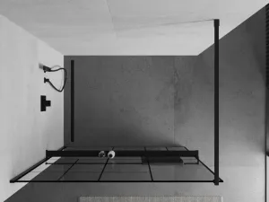 MEXEN/S - KIOTO Sprchová zástena WALK-IN s poličkou a držiakom uterákov 80 x 200, transparent/čierna 8 mm, čierna 800-080-121-70-78