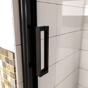 H K - Luxusné posuvné sprchové dvere ALTO BLACK 116- 120x195cm Ľ/P so Soft close zatváraním SE-ALTOBLACK120SET