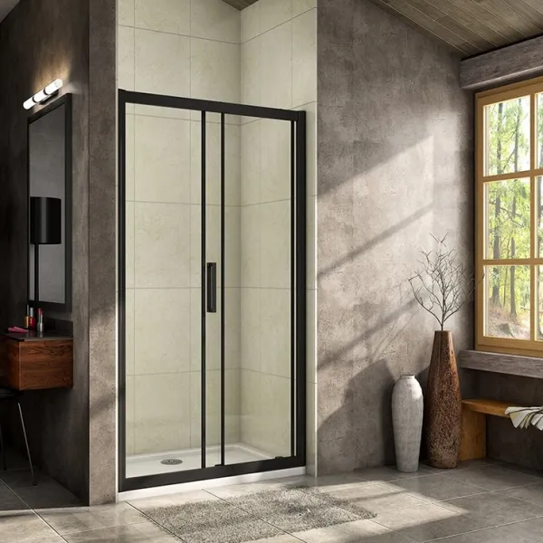 H K - Luxusné posuvné sprchové dvere ALTO BLACK 116- 120x195cm Ľ/P so Soft close zatváraním SE-ALTOBLACK120SET