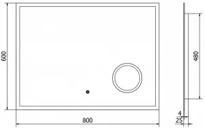 MEXEN - Kala zrkadlo s osvetlením 80 x 60, LED 6000K, 9820-080-060-611-00