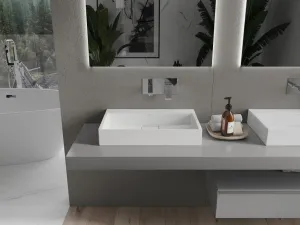 MEXEN - Ava umývadlo na dosku liaty mramor B/O 60 x 38, biela 23016000