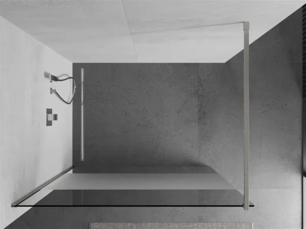 MEXEN/S - Kioto Sprchová zástena WALK-IN 70 x 200, transparent/dekor 8 mm, nikel kartáčovaná 800-070-101-97-35