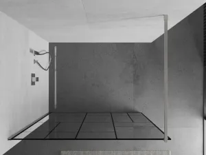 MEXEN/S - Kioto Sprchová zástena WALK-IN 70 x 200, čierny vzor 8 mm, nikel kefovaná 800-070-101-97-78