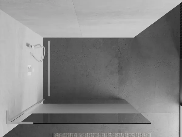 MEXEN/S - Kioto L Sprchová zástena WALK-IN 70 x 200, transparent/dekor, biela 800-070-103-20-35