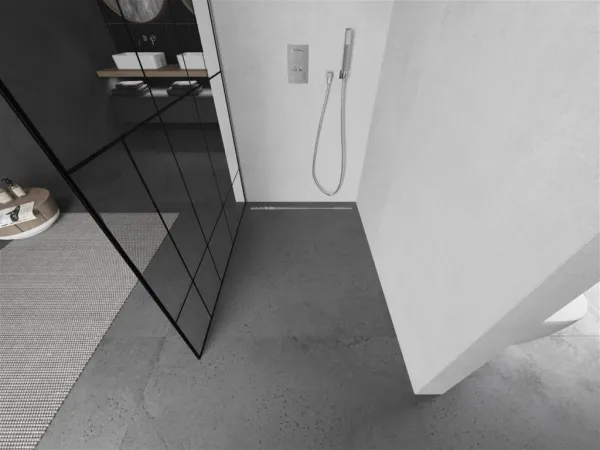 MEXEN/S - Kioto L Sprchová zástena WALK-IN 70 x 200, čierny vzor, chróm 800-070-103-01-78