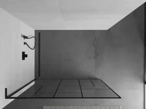 MEXEN/S - Kioto L Sprchová zástena WALK-IN 100 x 200, čierny vzor, čierna 800-100-103-70-78