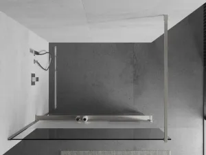 MEXEN/S - Kioto+ Sprchová zástena WALK-IN s poličkou a držiakom uterákov 80 x 200, transparent/dekor, nikel kartáčovaná 800-080-121-97-35