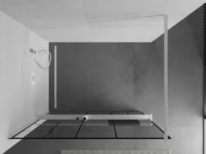 MEXEN/S - Kioto+ Sprchová zástena WALK-IN s poličkou a držiakom uterákov 100 x 200, čierny vzor, biela 800-100-121-20-78