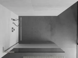 MEXEN/S - Kioto L Sprchová zástena WALK-IN 70 x 200, transparent/dekor, nikel kartáčovaná 800-070-103-97-35