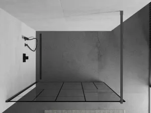 MEXEN/S - Kyoto Sprchová zástena WALK-IN 100 x 200, čierny vzor 8 mm, grafit metal 800-100-101-95-78