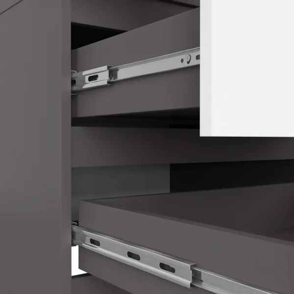 Ak furniture Šatníková skriňa STAR S 60 cm 2 dvere grafitovo šedá/biela
