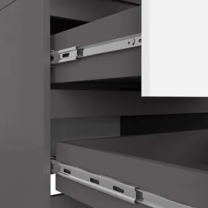 Ak furniture Šatníková skriňa STAR S 60 cm 2 dvere grafitovo šedá/biela