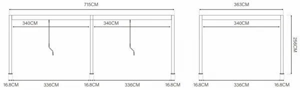 Bioklimatická pergola 7,2x3,6 m INTRO DUO Rojaplast