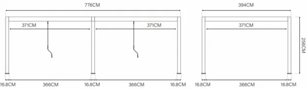 ArtRoja Bioklimatická hliníková pergola INTRO DUO voľne stojaca | antracit 8 x 4 m