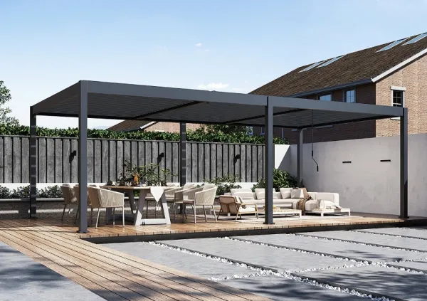 ArtRoja Bioklimatická hliníková pergola INTRO DUO voľne stojaca | antracit 8 x 4 m