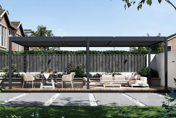 ArtRoja Bioklimatická hliníková pergola INTRO DUO voľne stojaca | antracit 8 x 4 m
