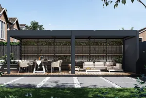ArtRoja Bioklimatická hliníková pergola INTRO DUO voľne stojaca | antracit 8 x 4 m