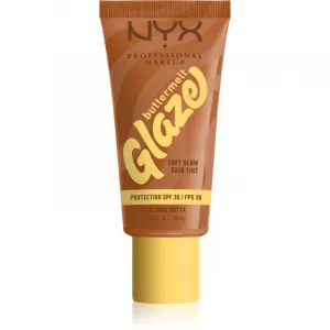 NYX Professional Makeup Buttermelt Glaze rozjasňujúci tónovací fluid SPF 30 odtieň Chai Butta 30 ml