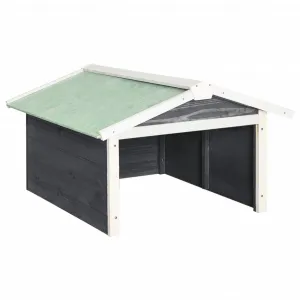 vidaXL Garáž na robotickú kosačku 72x87x50 cm sivo-biela jedľa