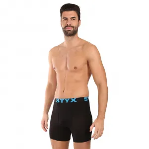 5PACK pánske boxerky Styx long športová guma čierné (5UN9601) M, trenky