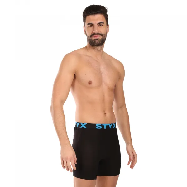 5PACK pánske boxerky Styx long športová guma čierné (5UN9601) M, trenky