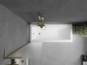MEXEN/S - Next L vaňová zástena FIX 50 x 150, dekor, zlatá 895-050-000-03-30-50