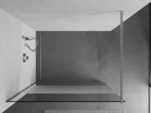 MEXEN/S - KIOTO Sprchová zástena WALK-IN 080x200 cm 8 mm, chróm, Transparent / matné sklo 800-080-101-01-35